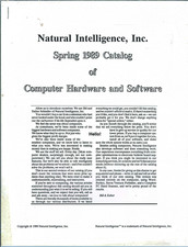 Natural Intelligence, Inc. Spring 1989 Catalog of Computer Hardware and Software picture