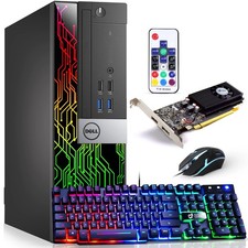 Dell RGB Gaming Desktop PC i7-6th 16GB RAM 256GB SSD NVIDIA GT 1030 RGBK&M Win11 picture