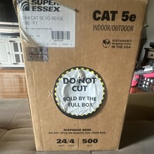Southwire 500FT 24/4 Tan CAT5e CRM-CMX Indoor/Outdoor Data Cable New picture