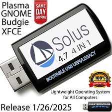 Solus 4.7 4-IN-1 Bootable USB – Plasma, GNOME, Budgie, XFCE Lightweight FAST OS picture
