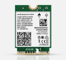 Intel AX411.NGWG.NVX. Intel Killer IEEE 802.11ax Bluetooth 5.3 Tri Band Wi-Fi/Bl picture