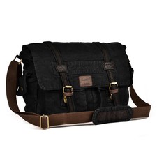 Vintage Canvas Messenger Bag – 16 Inch Handmade Laptop Shoulder Bag for Men &... picture