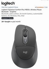 Signature Comfort Plus M850 L Wireless Mouse Bluetooth - Graphite picture