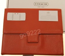 NWT-Authentic Coach Pebble Lether Tablet Sleeve/Case Ipad 1,2,3 F77231 picture