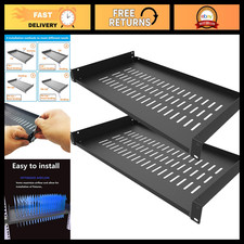 2 Pack 1U Vented Cantilever Server Rack Shelf - 10