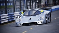 Cars vehicles wheels sauber mercedes c9 Desk Mat Stitched picture