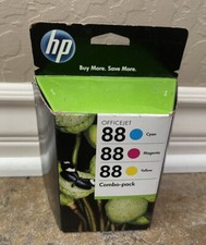 HP 88 YELLOW CYAN MAGENTA/ Black Ink Cartridges CC606FN Exp 2013 SEALED picture