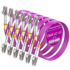 SpeedyCables- 6-Pack OM4 LC to LC Fiber Patch Cable 5M(16ft), 40G/100Gb 50/125um picture