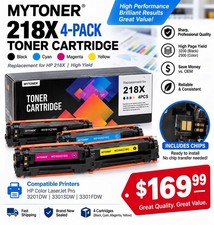 MYTONER 218X 4-Pack Toner w/ Chips HP 3201DW 3301SDW 3301FDW New Sealed picture