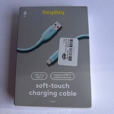 Heyday™ 6' USB-C to USB-C Silicone Cable Charger - Spring Teal Blue picture