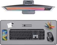 Multifunctional Desk Mat 30L x 70W cm - Mid Grey | Effortless Mouse Glide picture