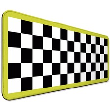 Checkered Gaming Desk Mat, Extended Pad, Black & White picture