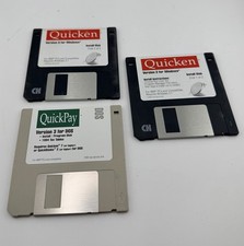 Quicken Version 3 Windows + QuickPay DOS Floppy Disks Lot 3.5” Install Disks picture