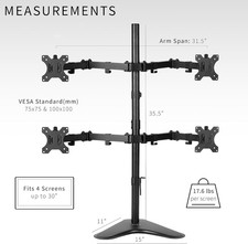 VIVO STAND-V004F Quad LCD Free Standing Adjustable Heavy Duty Desk Stand picture