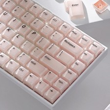 Thick Jelly Keycaps Frosted Pink Foundation Shine Through CSA Profile 132Key picture