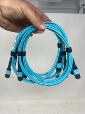 Lot 10 * 12F MPO OM3 MPO Fiber Optic Cables  Type B 1.75M Aqua  female to female picture