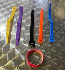 Multicolor Reusable Adjustable Hook & Loop Cable Ties 6 Pack 8 in x 3/4 in picture