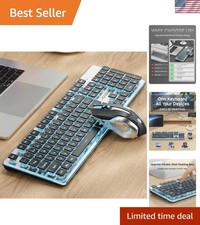Rechargeable Full-Size Wireless Keyboard & Mouse Combo - Stylish & Silent, Black picture