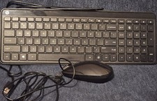 HP KBAH21 Wired Slim Black Keyboard English Bundle W/HP Mouse MSU1459 picture