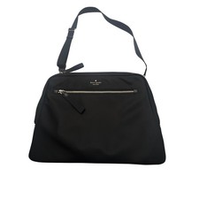 Kate Spade Black Nylon Crossbody Shoulder Bag Gold Hardware Large Zip picture