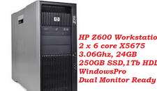 HP Z600 Workstation 2 x 6 core X5675 3.06Ghz, 24GB 250GB SSD,1Tb HDD, WindowsPro picture