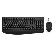 Wireless Keyboard and Mouse Combo, EDJO 2.4G Full-Sized Ergonomic Black picture