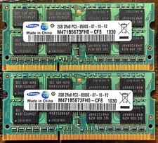 2x Samsung 2GB PC3-8500S DDR3 Laptop RAM M471B5673FHO-CF8 4GB Total picture