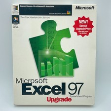 MICROSOFT Excel 97 Upgrade Windows 95 NT CD ROM Software Big Box Product Key picture