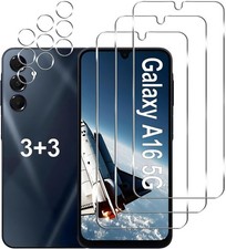 3+3 Pack Galaxy A16 5G Screen Protector + Camera Lens Protector, 9H Tempered Gla picture