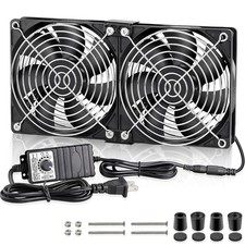 Big Airflow Dual 120mm Fans DC 12V Powered Fan with AC 110V - 240V Speed Control picture