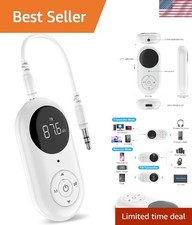 Portable Bluetooth 5.3 Transmitter Receiver with Built-in Microphone & LCD picture