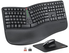 MEETION Ergonomic Wireless Keyboard and Mouse, Ergo Keyboard with Vertical Mo... picture