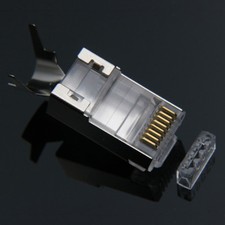 50pcs RJ45 Connector Cat7 Cat6a Network Connector Gilded 8P8C RJ45 Plug Terminal picture