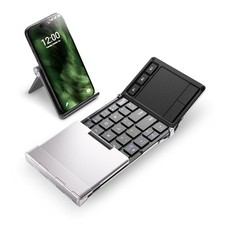 BK08 Foldable Keyboard with Touchpad for Phone and Tablet, Silver picture