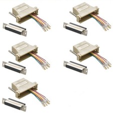 5x DB25 Female to RJ45 Network 8P8C Modular Adapter Converter Connector Serial picture