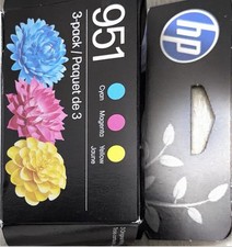 HP 951 Cyan Magenta Yellow 3-Pack Original Ink CR314FN New Sealed Exp 03/2028 picture