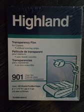 HIGHLAND Transparency Film For Copiers 901 Clear 100 Sheets 8.5×11 NEW & Sealed picture