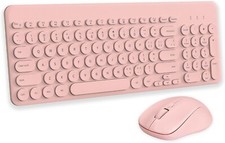 Arcwares Wireless Keyboard and Mouse Combo, Sweet Pink Cute Keyboard, 2.4G U... picture
