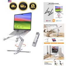 LA10 360° Rotating Laptop Stand Riser for Desk, Ergonomic Foldable Computer S... picture