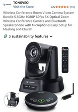 Wireless Conference Room Video Camera System Bundle 5.8GHz 1080P 60fps 3X Zoom picture