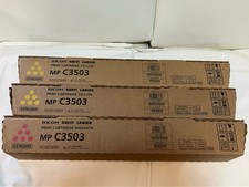 *NEW* OEM RICOH MPC3503 841815 AND 841814x2 (LOT OF 3) MAGENTA AND YELLOW picture