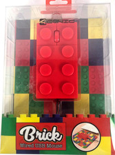 Aduro AC Onic Brick Wired USB Mouse Red Building Block 1200 DPI Plug Play New picture
