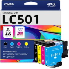 COMBUY LC501 Ink Cartridges 4-Pack Compatible for Brother MFC-J1360DW picture
