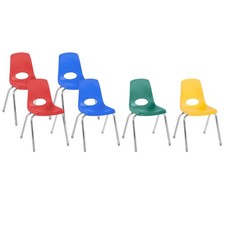 School Stack Chair 16 inch Swivel Glides Assorted Colors 6 Pack FDP picture