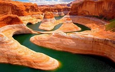 Landscape nature rock formation grand canyon river utah Custom Gaming Mat Desk picture