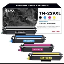 TN229XL 4Pk High Yield Color Toner Cartridge WITH CHIP for Brother HL-L3295CDW picture