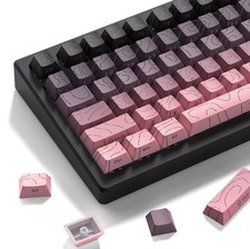 Pink Grey Topographic Keycap Sets Line Backlit Gradient Cherry 61/64/66/68 picture
