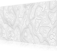 JIALONG White Topographic Large Gaming Mouse Pad, XXL Mousepad, Big  picture