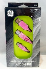 NEW SEALED - GE 3 CABLE KIT USB 2.0 USB MINI CAT 5e DEVICE CABLE 97966 picture
