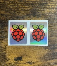 2x Raspberry Pi Holographic Desktop / Laptop sticker label (NEW) picture